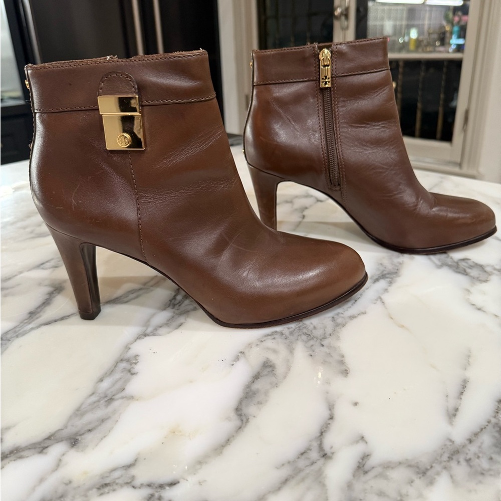 Tory Burch Brown Leather Heeled Boots